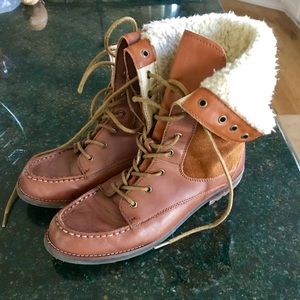 GH Bass Sherpa Lined Leather Combat Boots
